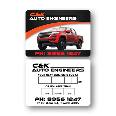 C&K Auto Engineers Service Labels