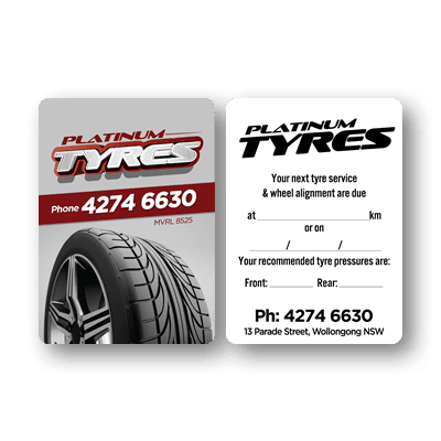 Platinum Tyres Service Labels