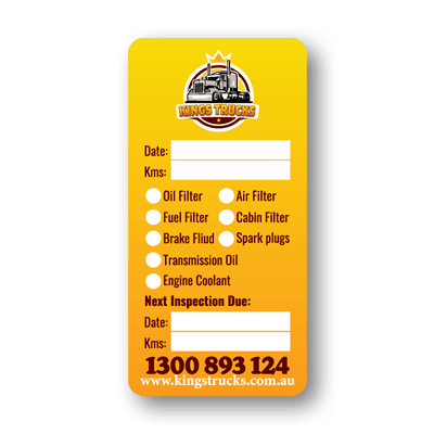 Kings Trucks Under Bonnet Labels - Your Truck is Our Concern